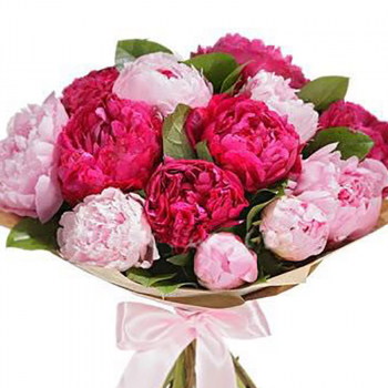 Букет из 15 пионов "Благая весть"